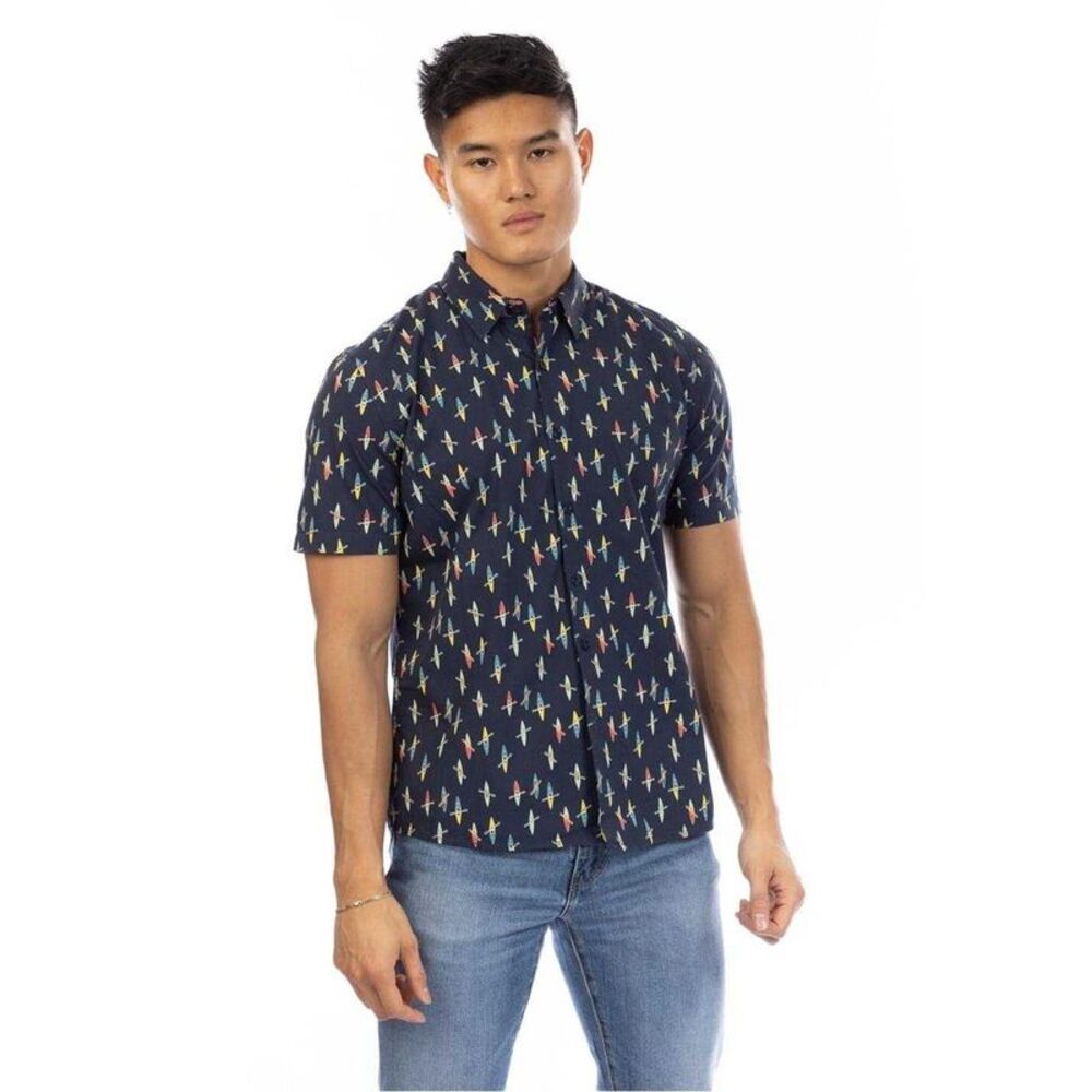 Peter Werth Mens Inman Button Detail Shirt / Aquatic